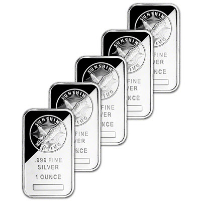 5 1 ounce silver bars